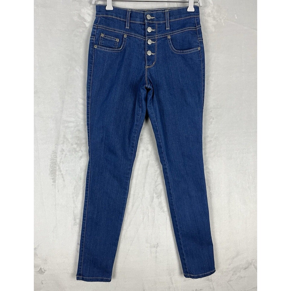 JUDY BLUE Jean Women 5 Blue Denim Slim Fit Stretch Button Fly High Rise Preppy